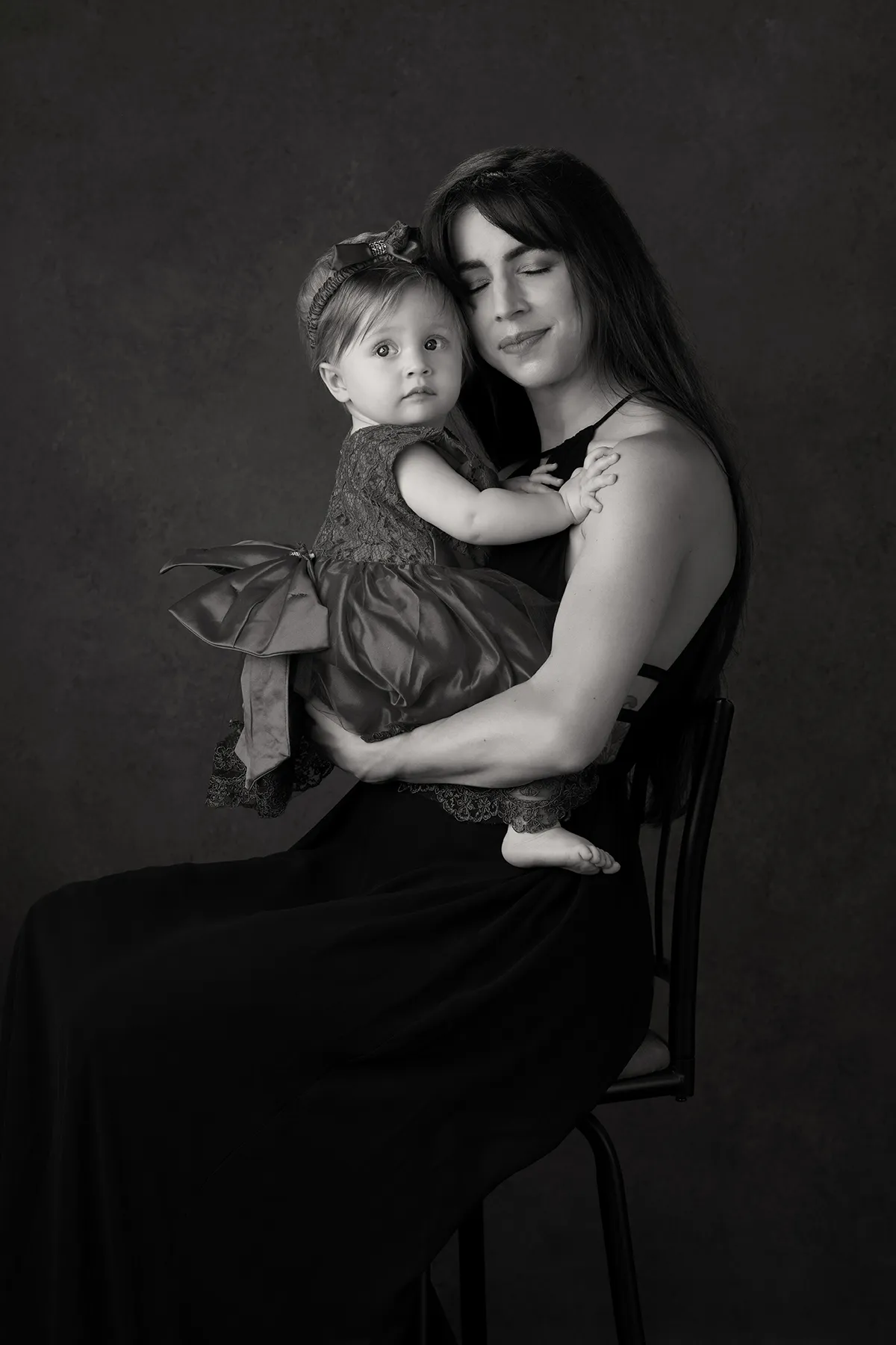 Family Photography Colorado. Mother and daughter studio portrait.